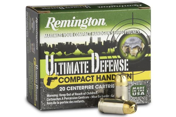 Remington Compact .380 ACP Brass Jacket Hollow Point, 102 Grain (20 Rounds) - CHD380BN