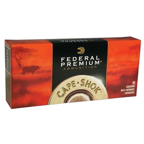 Federal Cartridge Cape-Shok Dangerous Game .458 Winchester Magnum Trophy Bonded Sledgehammer Solid, 500 Grain (20 Rounds) - P458T3