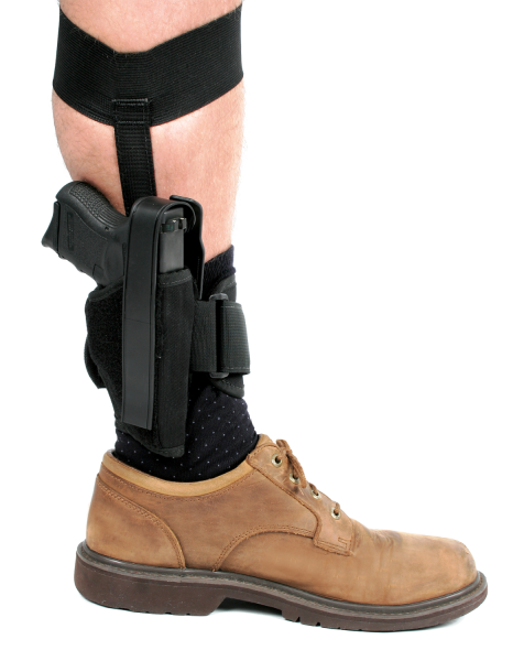 Blackhawk CQC Right-Hand Ankle Holster for Medium Autos in Black (3" - 4") - 40AH01BKR