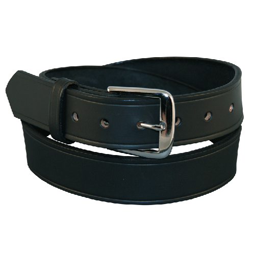 Boston Leather Off Duty Garrison Belt in Black Plain - 30