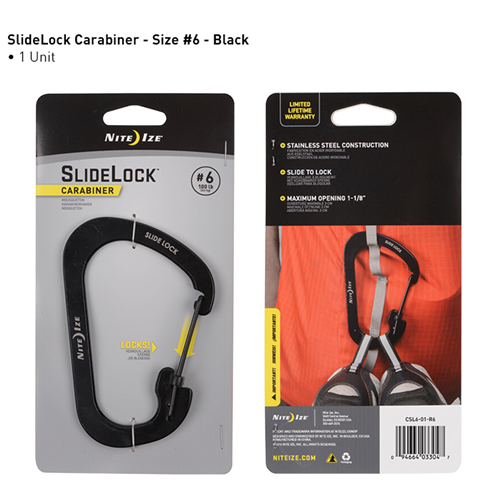 SlideLockÂ® Carabiner #6 - Black