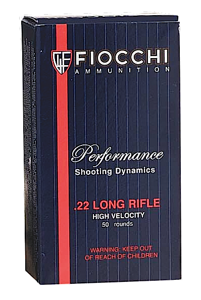 Fiocchi Ammunition Shooting Dynamics .22 Long Rifle Copper Plated Hollow Point, 40 Grain (50 Rounds) - 22FHVCHP