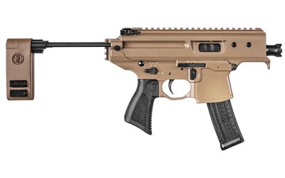 Sig Sauer Mpx Copperhead, Semi-automatic, 9mm, 3.5" Barrel, Aluminum Receiver, Coyote Brown Finish, Pivoting Contour Brace (pcb), 20rd, 1 Magazine Pmpx-3b-ch