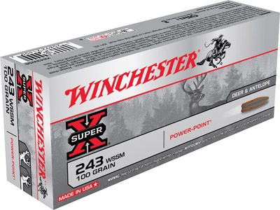 Winchester Super-X .243 Winchester Super Short Magnum Power-Point, 100 Grain (20 Rounds) - X243WSS