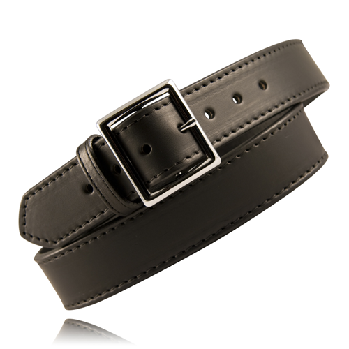 Boston Leather Fully Lined Garrison Belt in Black Plain - 40