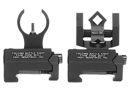 Troy SSIGNCNSTBT1 Battle Sight Micro M4 Front/DOA Rear Set AR-15 Blk