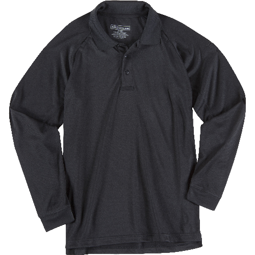 5.11 Tactical Performance Men's Long Sleeve Polo in Black - 2X-Large