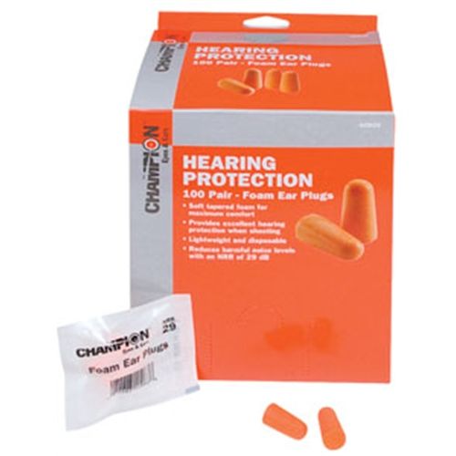 Champion Molded Foam Earplugs 100 Pair Package 40959