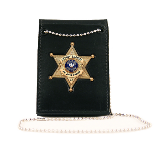 Boston Leather Value Badge Holder in Black - 4050-1