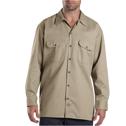 Dickies Work Shirt Men's Long Sleeve Uniform Shirt in Desert Sand - X-Large