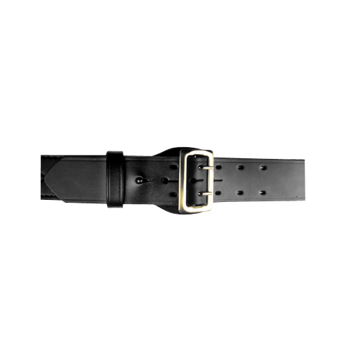 Boston Leather Fully Lined Sam Browne Belt in Black Basket Weave - 40