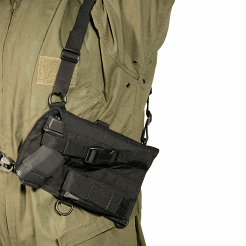 Blackhawk Harness Right-Hand Chest Holster for Most Handguns in Black - 40SH04BK