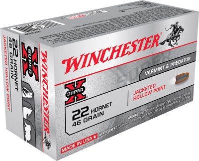 Winchester Super-X .22 Hornet Hollow Point, 46 Grain (50 Rounds) - X22H2