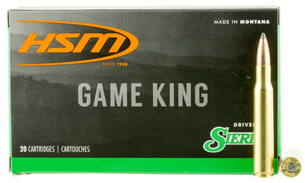 HSM Hunting Shack Game King .300 Remington Ultra Magnum Spitzer Boat Tail, 165 Grain (20 Rounds) - 300RUM12N