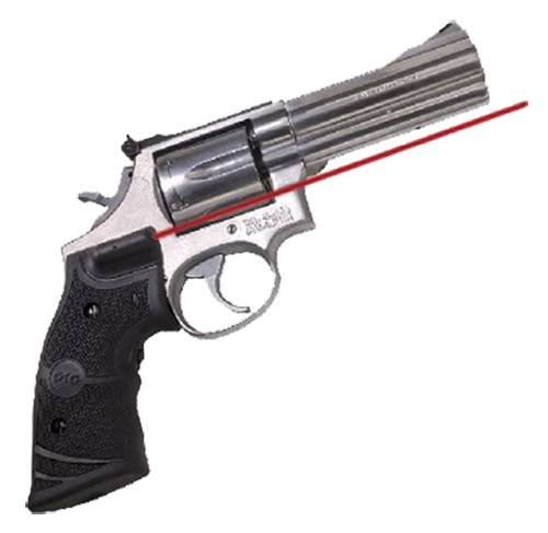 Crimson Trace LG308 Lasergrip SW K/L Rnd Butt Red 633nm 5mW .5"@50ft Blk Rubber