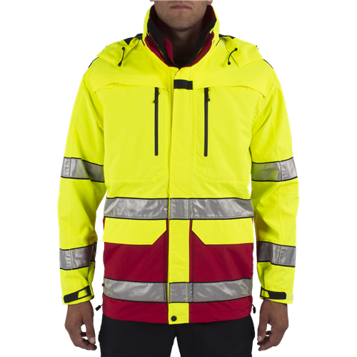 5.11 Tactical First Responder Hi-Vis Men's Full Zip Jacket in Range Red - 2X-Large