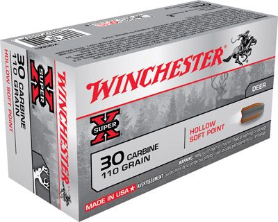 Winchester Super-X .30 Carbine Hollow Soft Point, 110 Grain (50 Rounds) - X30M1