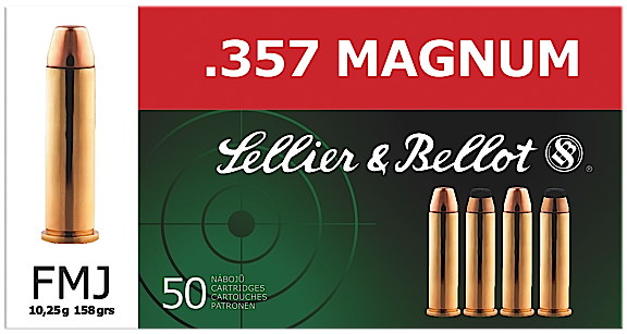 Magtech Ammunition .357 Remington Magnum Full Metal Jacket, 158 Grain (50 Rounds) - SB357A