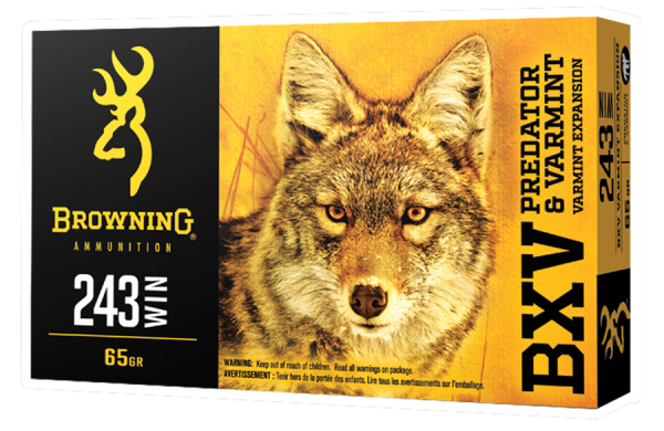 Browning BXV Predator and Varmint .243 Winchester Varmint, 65 Grain (20 Rounds) - B192302431