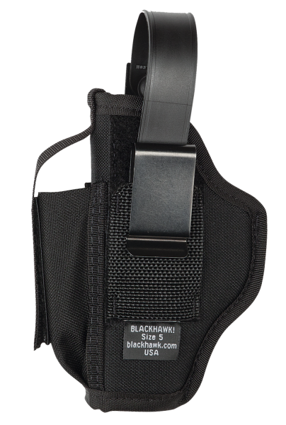 Blackhawk Multi-Use Ambidextrous-Hand Belt Holster for Small 5/6-Shot Revolvers in Black (4") - 40AM02BK