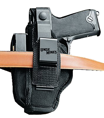 Uncle Mike's Sidekick Ambidextrous-Hand Belt Holster for Medium/Intermediate Double Action Revolvers in Black (4") - 70020