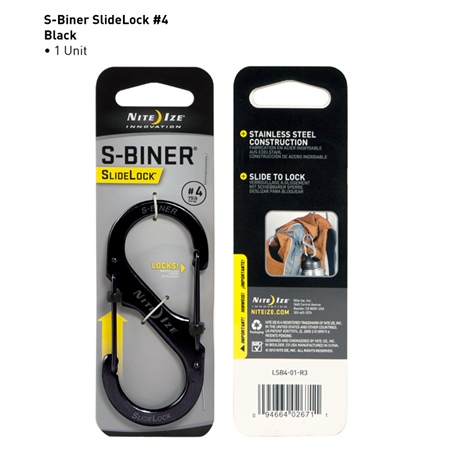 Nite-Ize SlideLock S-Biner in Black - LSB4-01-R3