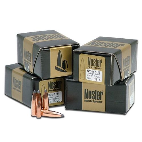Nosler Partition Spitzer 6.5MM Cal 100 Grain 50/Box 16319