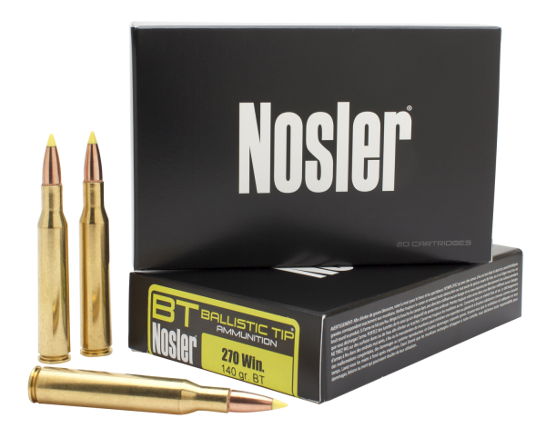 Nosler Bullets Ballistic Tip Hunting .270 Winchester Ballistic Tip, 140 Grain (20 Rounds) - 40055