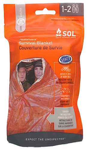 Adventure Medical 01401701 SOL Survival Blanket 60"x96" 2Person Orange/Silver