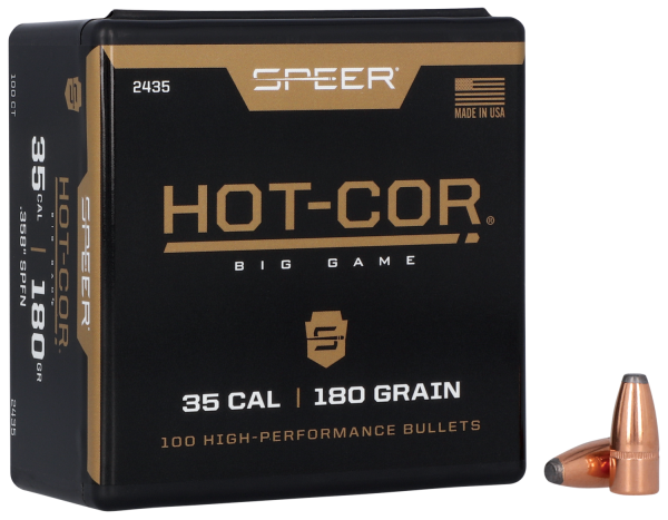 Speer Hot-Cor 35 Cal 180 Grain Spitzer Soft Point 100/Box 2435