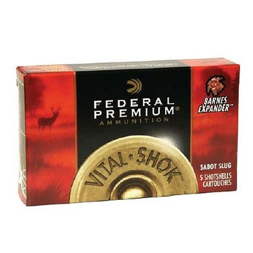 Federal Cartridge Vital-Shok Medium Game .12 Gauge (2.75") Slug (Rifled) Lead (5-Rounds) - PB127LRS