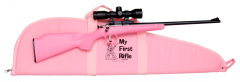 Crickett KSA2220BSC Single Shot Package Bolt 22 Long Rifle (LR) 16.12" 1 Synthetic Pink Stk Blued