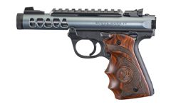 Ruger Mark Iv, Lite, 22/45, Semi-automatic, 22lr, 4.4" Barrel, Polymer Frame, Diamond Gray Finish, Wood Laminate Finger Groove Grips, 10rd, Adjustable Rear Sight 43921