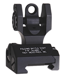 Troy FBSTTBT00 Battle Sight Rear Tritium Di-Optic Aperture Folding Universal Blk