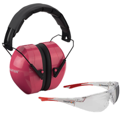 Champion Targets 40624 Eyes And Ears Earmuffs/Shooting Glasses Clear/Pink