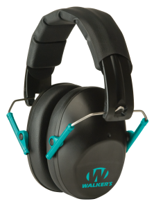 Walkers Game Ear GWPFPM1BKTL Pro Low Profile Folding Muff Earmuff Teal